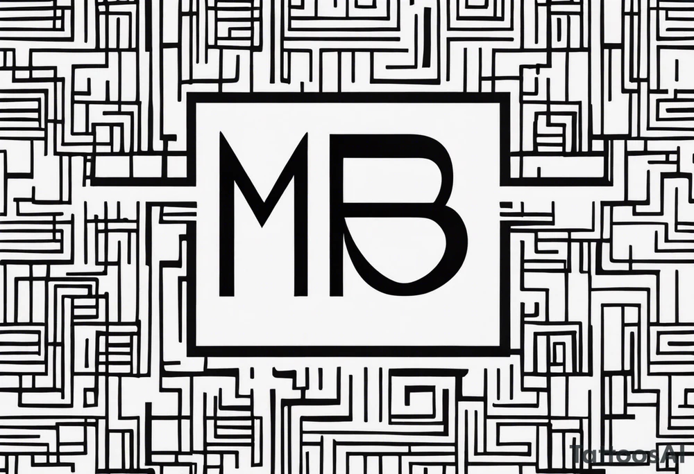 minimalist logo-style tattoo that consists of the letters 'MRBG'. simple and not too fancy, just the clean and bold letters arranged in a stylish way.  no figures such as people, animals, or objects tattoo idea