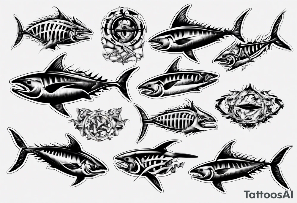tuna bones tattoo idea