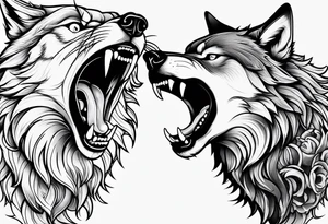 wolf growling tattoo idea