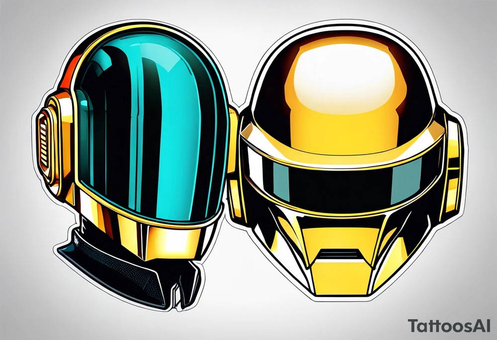 The two Daft Punk masks tattoo idea