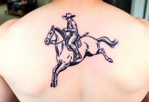 Cowboy riding a bucking horse tattoo idea