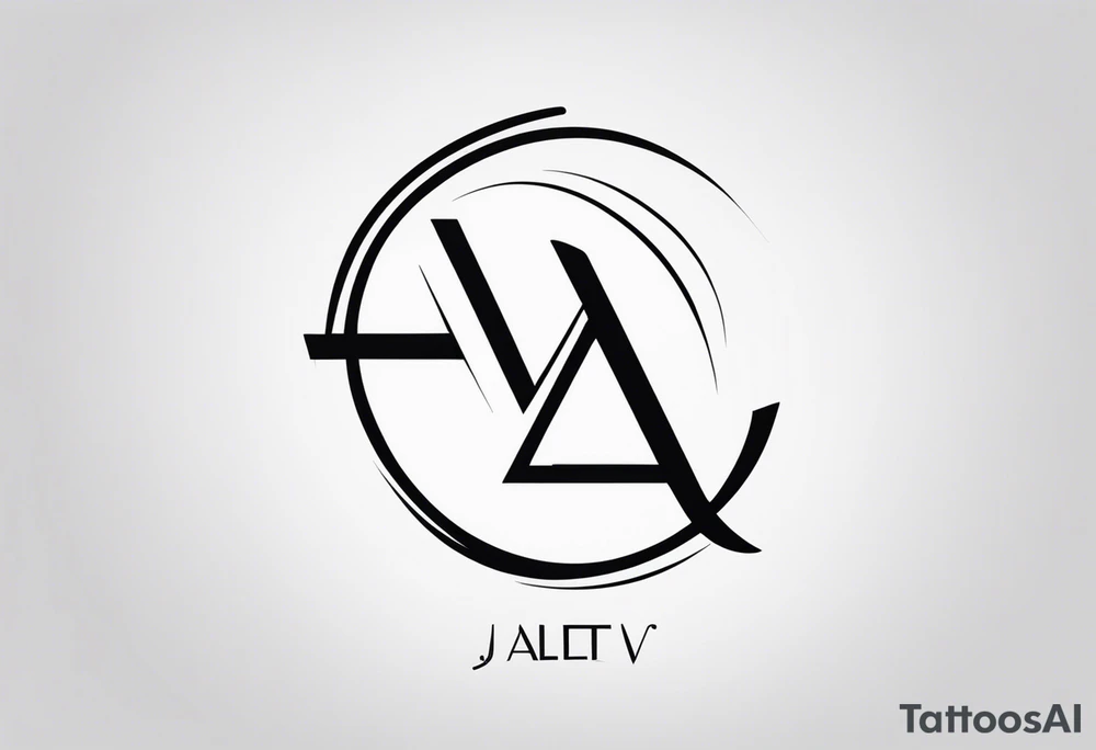 unique symbol with the letters T, A, J, W, D tattoo idea