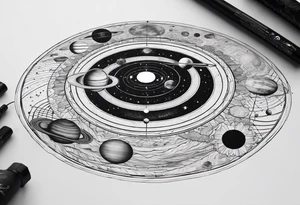 geometric representation of the solar system tattoo idea