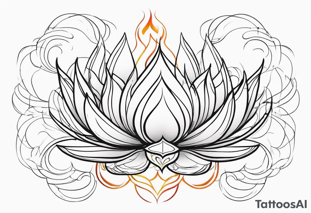one tattoo that combines lotus flower, phoenix and helix tattoo idea