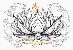 one tattoo that combines lotus flower, phoenix and helix tattoo idea