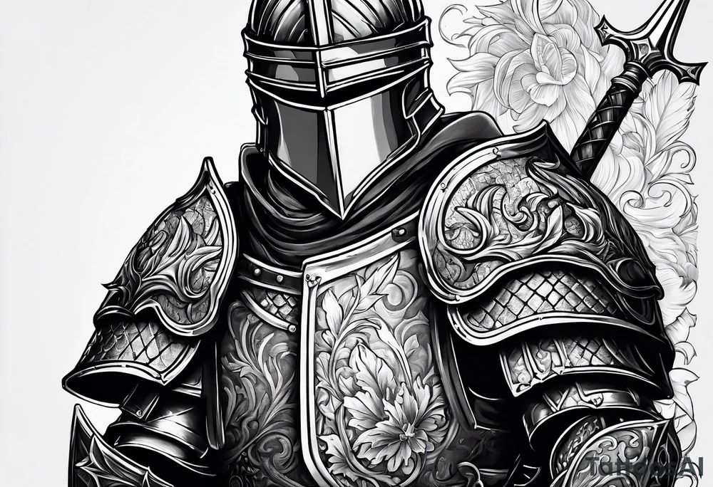 knight with heavy armor tattoo idea