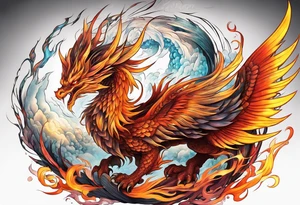 Phoenix dragon. tattoo idea