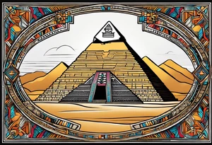 black egyptians , pyramids , and an ank tattoo idea