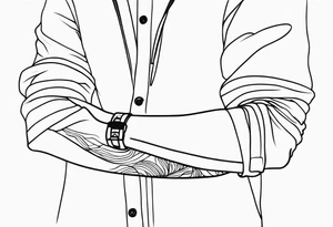 LINE AROUND SHOULDERS TO THE WRIST tattoo idea