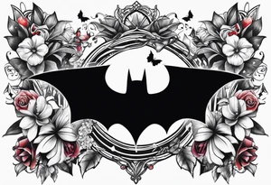 Small Batman and joker tattoo with butterflies and lots of color and harley quinn tattoo idea