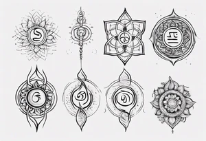Unalome symbol incorporating sanskrit breathe symbol tattoo idea