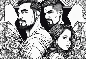 married father with two boys both born in May two years apart tattoo idea