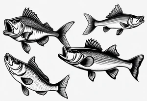 out line of walleye simple tattoo idea