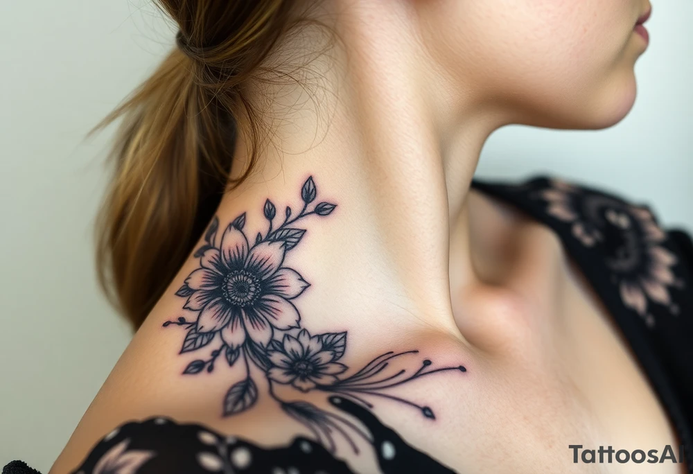 Tribal flowers somoan tattoo idea