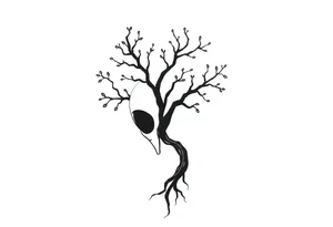 tree of life shaped as Alien head\face tattoo idea