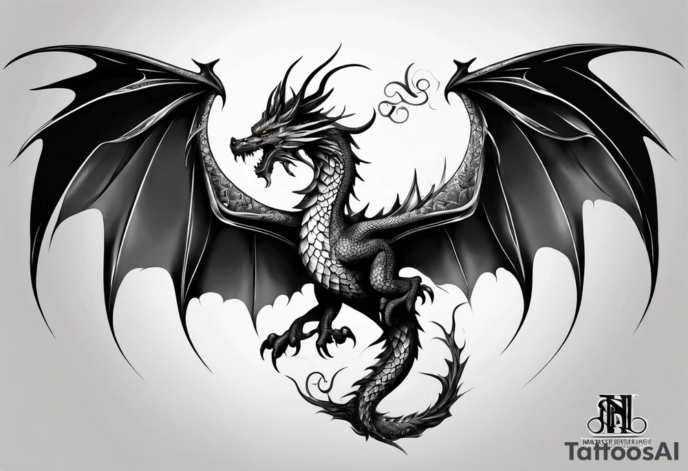 Schlängelnder Drache tattoo idea