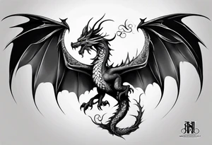 Schlängelnder Drache tattoo idea