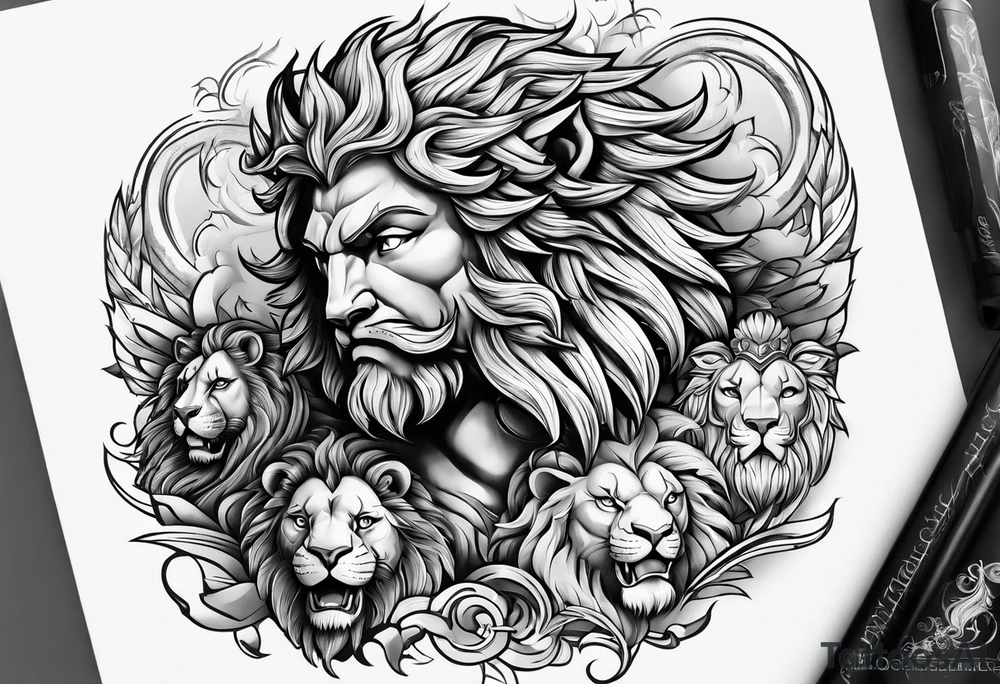 Hercules with a lion head for the bicep tattoo idea