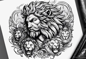 Hercules with a lion head for the bicep tattoo idea