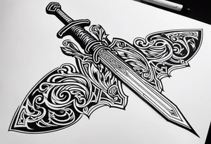 Valhalla fire sword tattoo idea