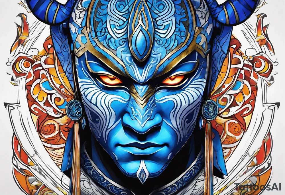 the Blue Spirit Mask from Avatar the Last Air Bender worn by Zuko tattoo idea