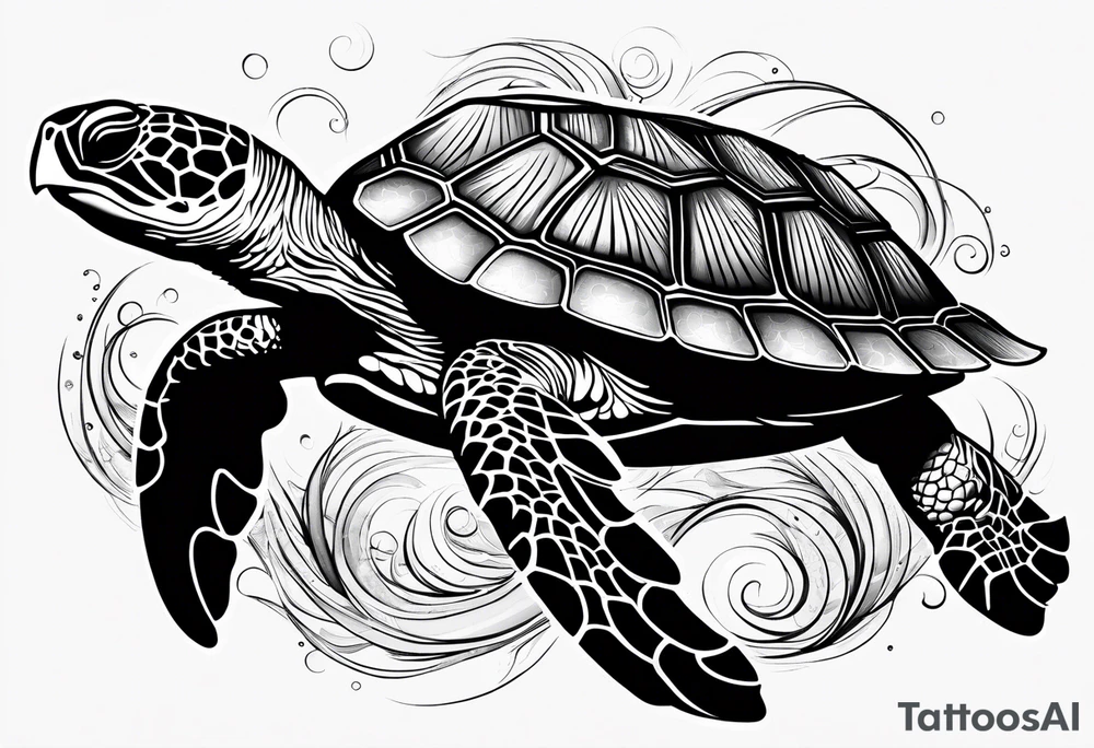 marine turtle tattoo idea