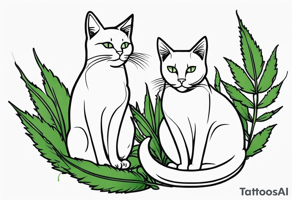 Cats and weed tattoo idea