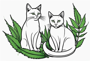Cats and weed tattoo idea