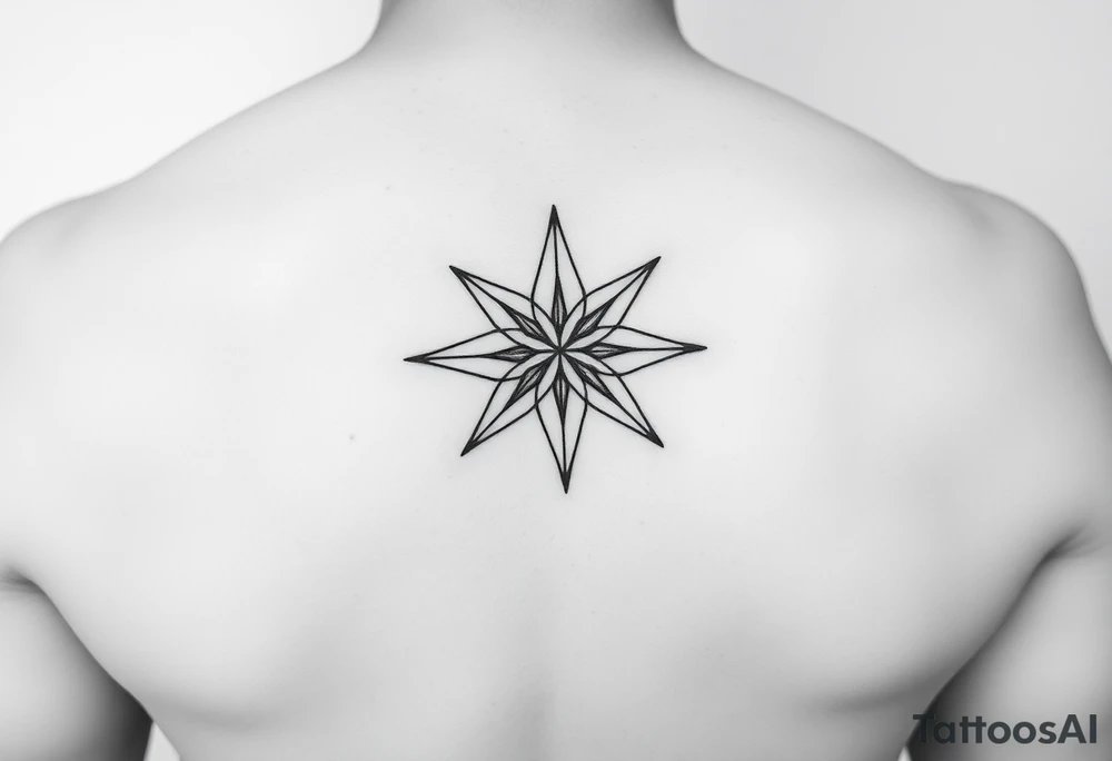 A star tattoo design. . black and white. small tattoo idea