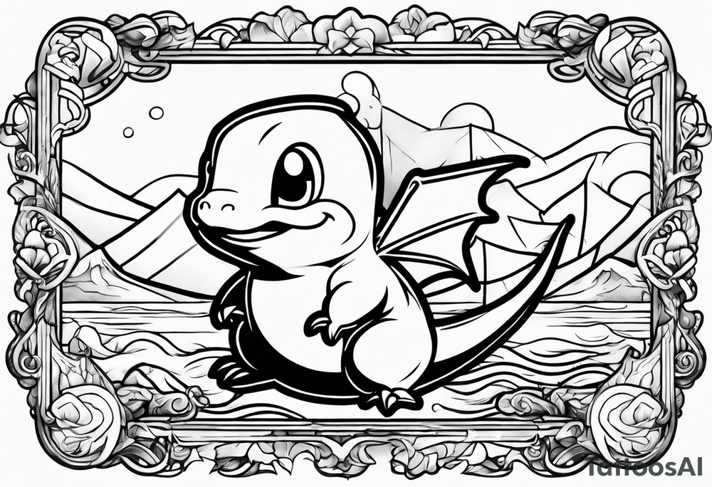 charmander whit glass tattoo idea