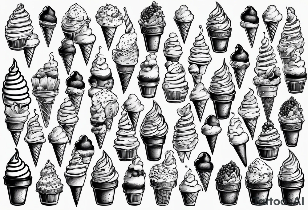 tiny ice cream cone tattoo tattoo idea