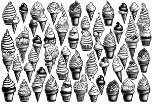 tiny ice cream cone tattoo tattoo idea