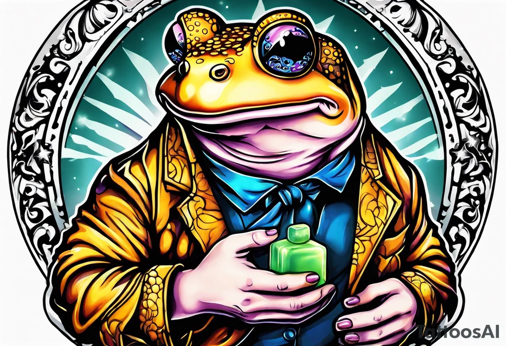 Toad holding Fight Club bar of soap tattoo idea