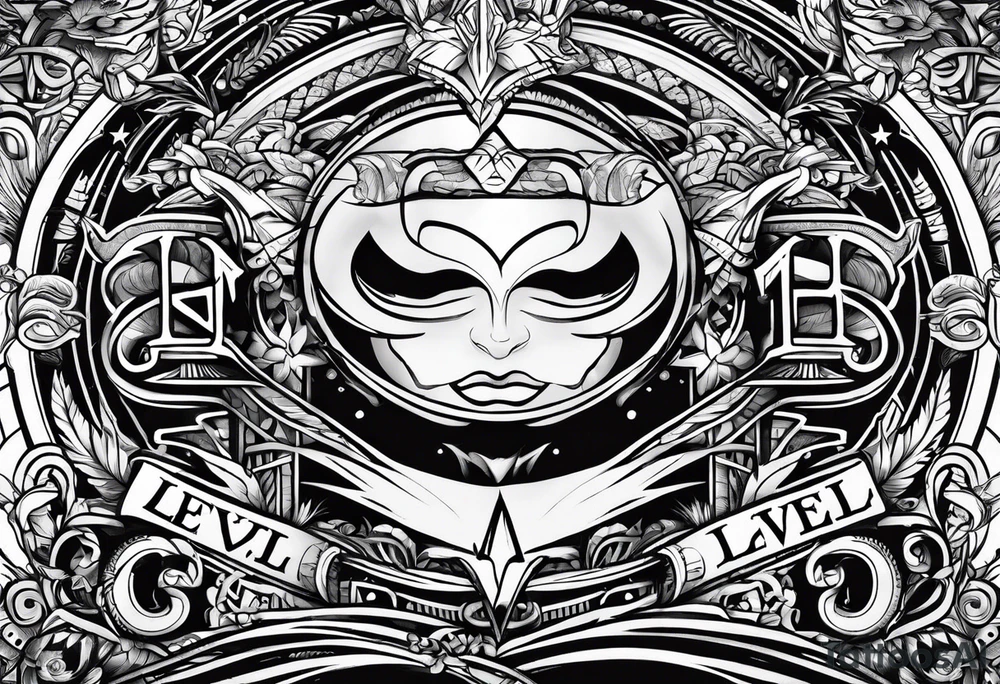 the text "Level Up" tattoo idea