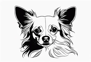 chihuahua long haired tattoo idea