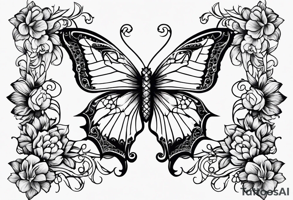 sternum lace tattoo idea