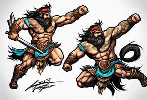 leaping barbarian tattoo idea