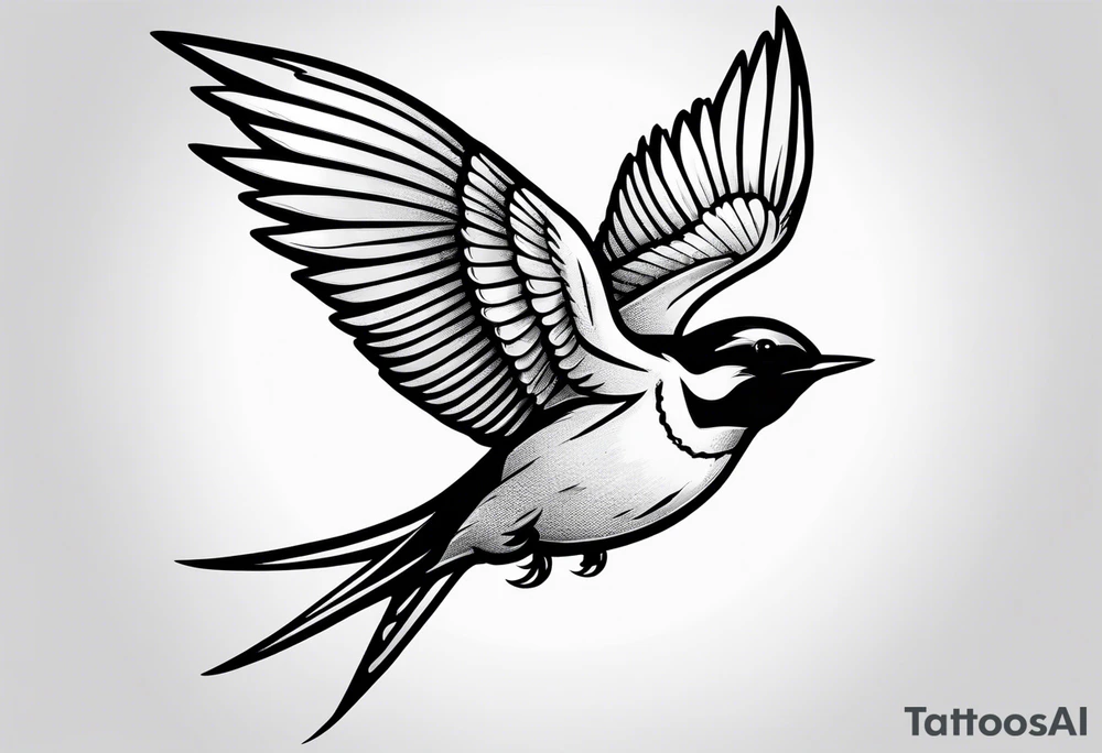 Swallow with rosary on its legs tattoo idea
