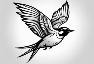 Swallow with rosary on its legs tattoo idea
