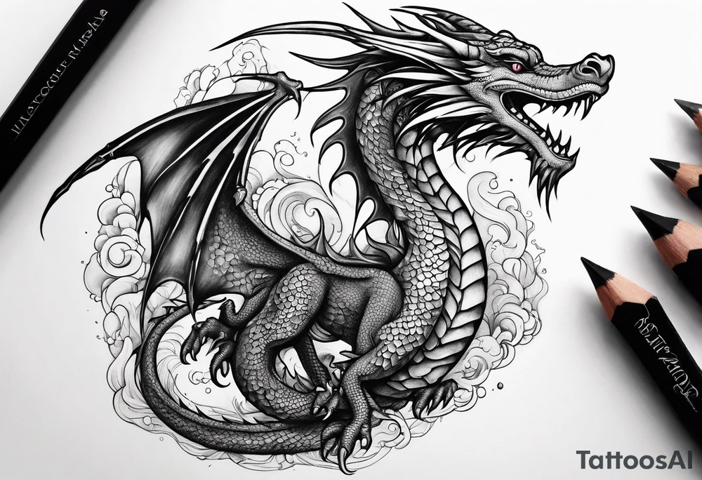 Dragon science tattoo idea