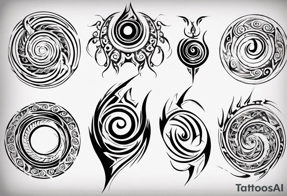 Spiral tribal pectoral tattoo idea