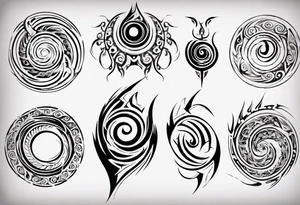 Spiral tribal pectoral tattoo idea