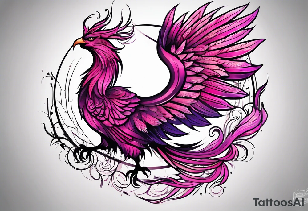 Phoenix pink tattoo idea