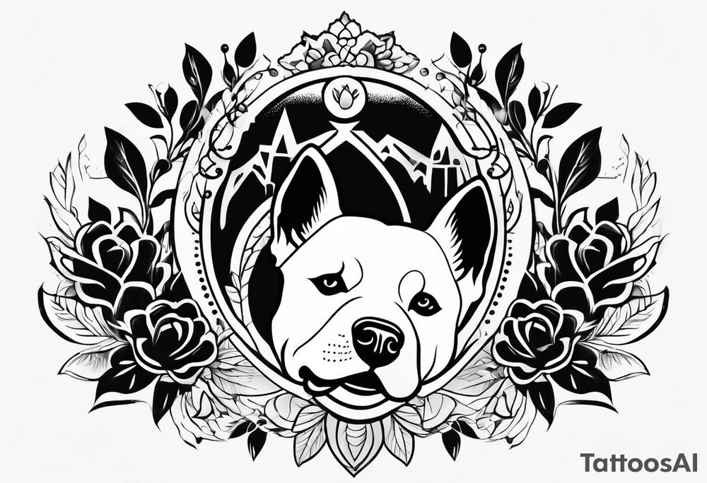 DOG AND Paw Print tattoo idea