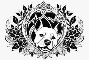 DOG AND Paw Print tattoo idea