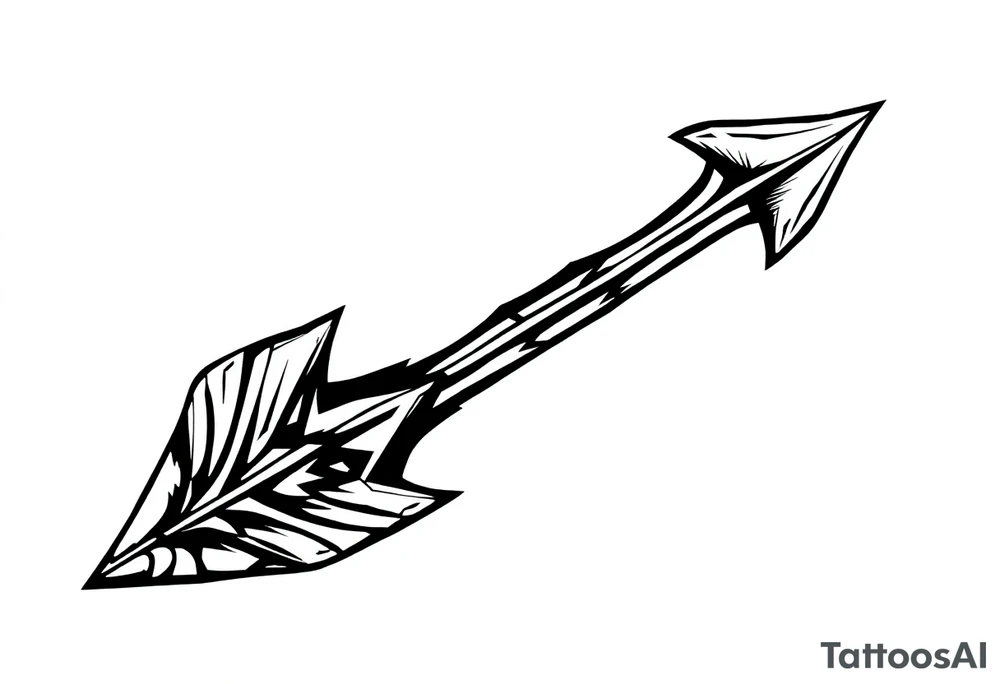 create an arrow that look down tattoo idea