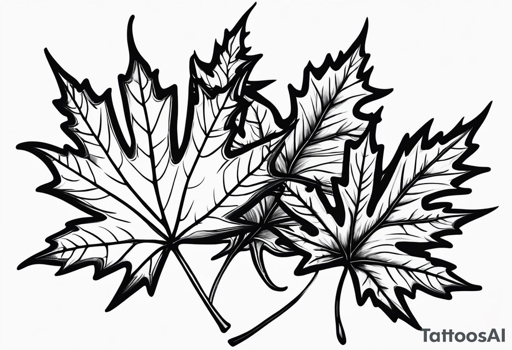 maple leafs falling tattoo idea