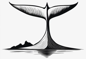 Minimalist Whale Tail tattoo idea