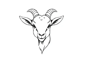 cute goat face tattoo idea