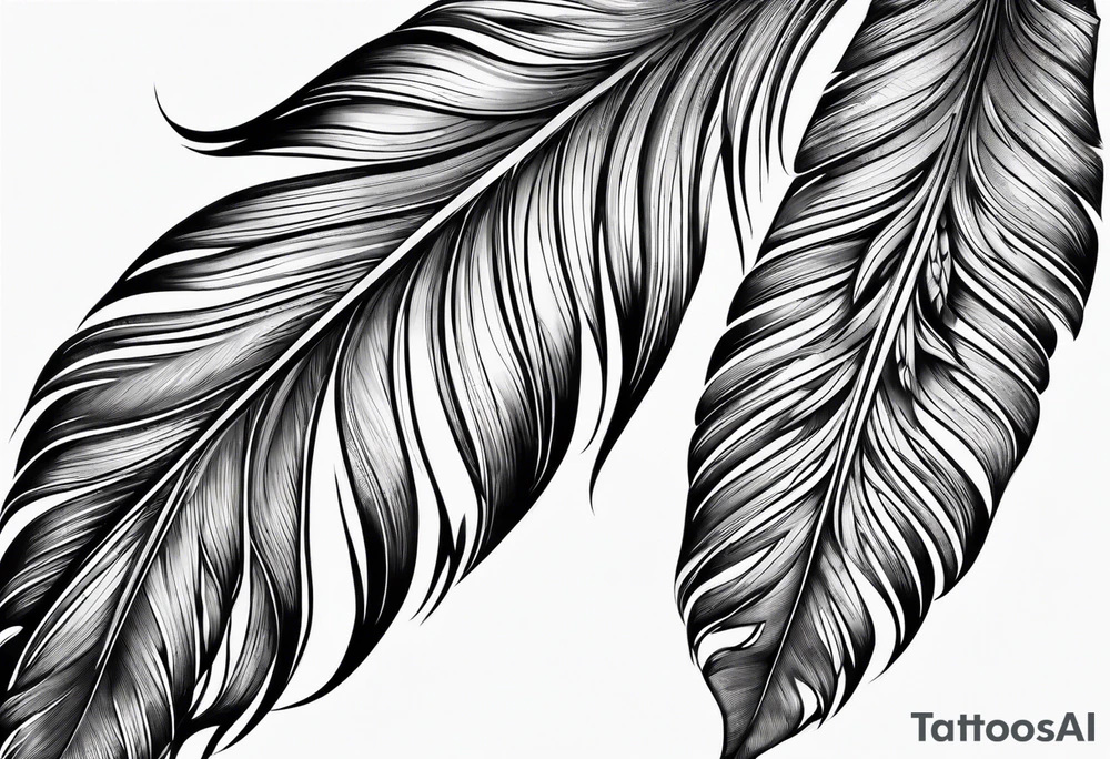 Folded feather tattoo idea